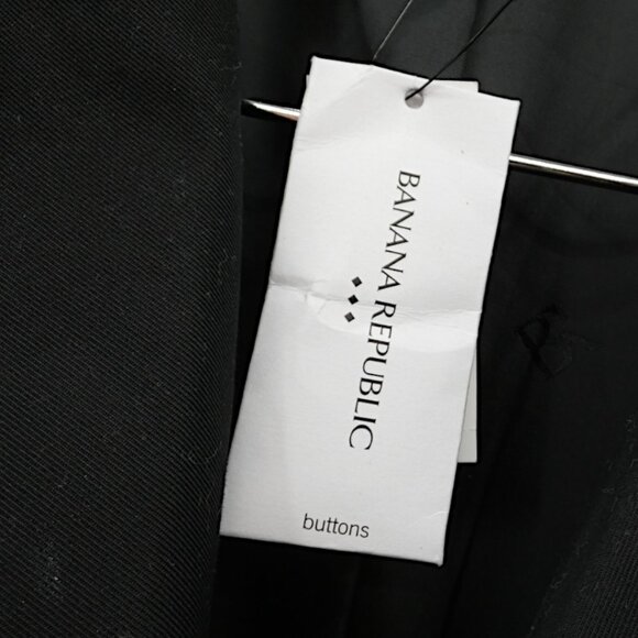 Banana Republic Black Trench Coat Small Quiet Luxury Old Money Lawyer Coat - Picture 3 of 9